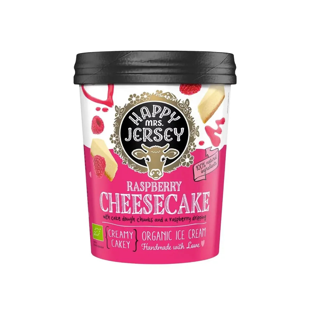 HAPPY MRS JERSEY - БИО СЛАДОЛЕД - RASPBERRY CHEESECAKE - 500 ml