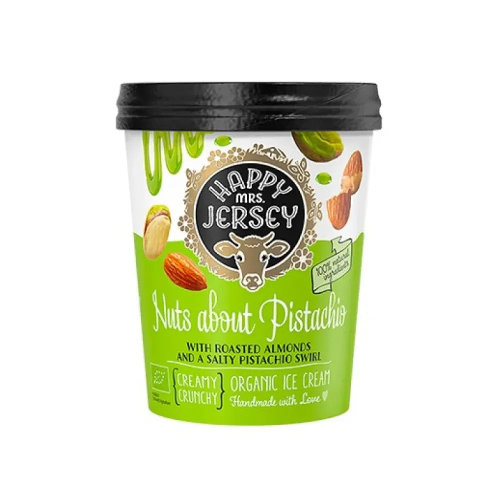 HAPPY MRS JERSEY - БИО СЛАДОЛЕД - NUTS ABOUT PISTACHIO - 500 ml