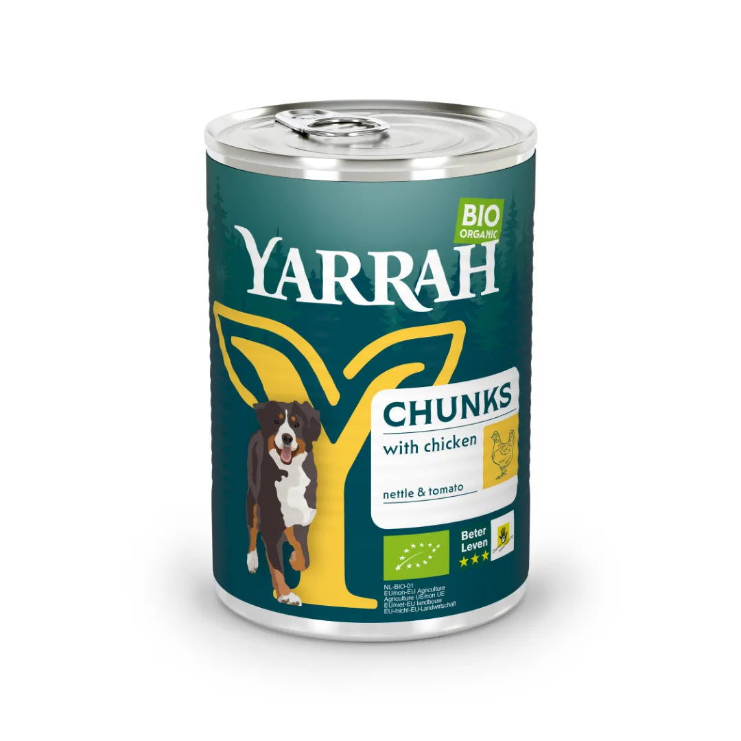 YARRAH - БИО КУЧЕШКА ХРАНА ХАПКИ ПИЛЕ - 405 г