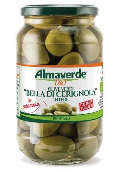 ALMAVERDE BIO - БИО МАСЛИНИ ЗЕЛЕНИ ЦЕЛИ БУРКАН - 550 г