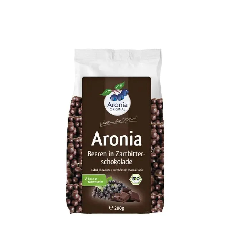 ARONIA ORIGINAL - БИО ПЛОДОВЕ ОТ АРОНИЯ В ТЪМЕН ШОКОЛАД - 200 г