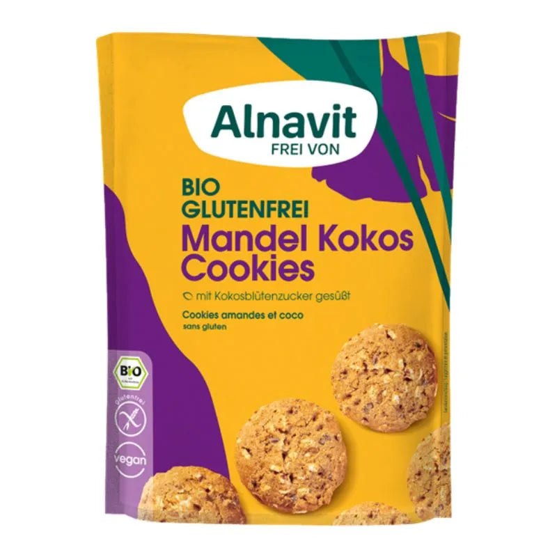 ALNAVIT - БИО БЕЗГЛУТЕНОВИ БИСКВИТИ С БАДЕМ И КОКОС - 125 г