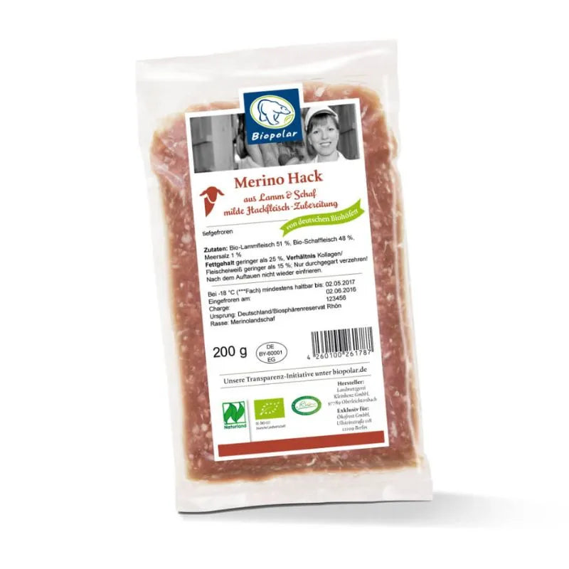 BIOPOLAR - БИО КАЙМА СМЕС АГНЕШКО И ОВЧЕ МЕСО ЗАМРАЗЕНА - 200 г