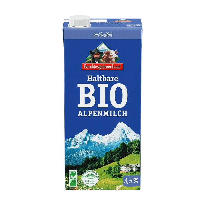 BERCHTESGADENER - БИО МЛЯКО АЛПИЙСКО С ДЪЛЪГ ЖИВОТ UHT - 3.5% - 1 л
