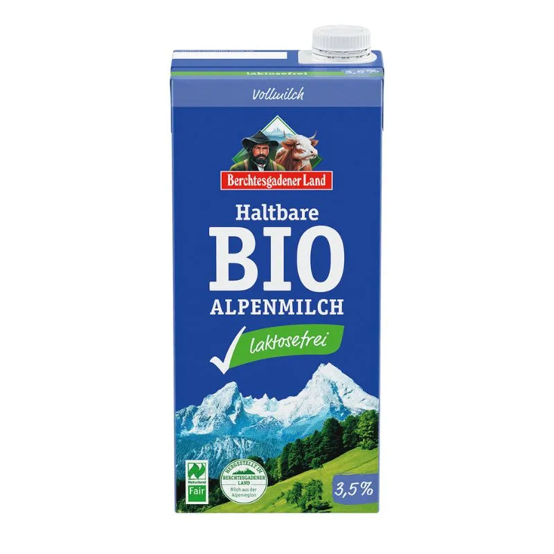 BERCHTESGADENER - БИО МЛЯКО АЛПИЙСКО С ДЪЛЪГ ЖИВОТ UHT БЕЗ ЛАКТОЗА - 3.5% - 1 л