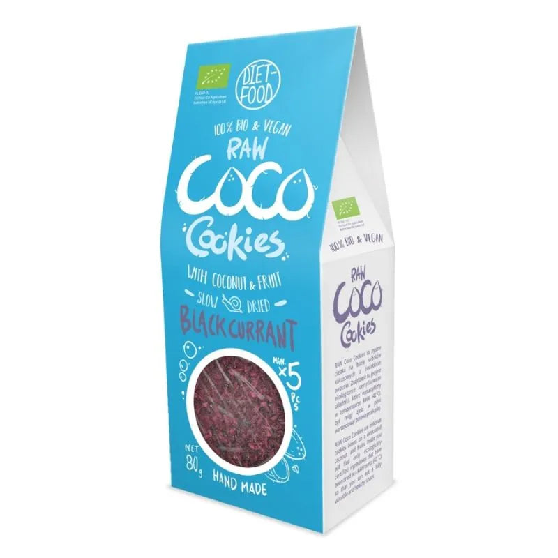 DIET FOOD - БИО ВЕГАН СУРОВИ КОКОСОВИ БИСКВИТИ С КАСИС - 80 г