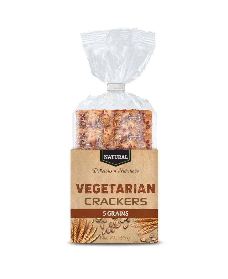 DELICIOUS N' NUTRITIOUS - НАТУРАЛНИ КРЕКЕРИ 5 ЗЪРНА - 130 g