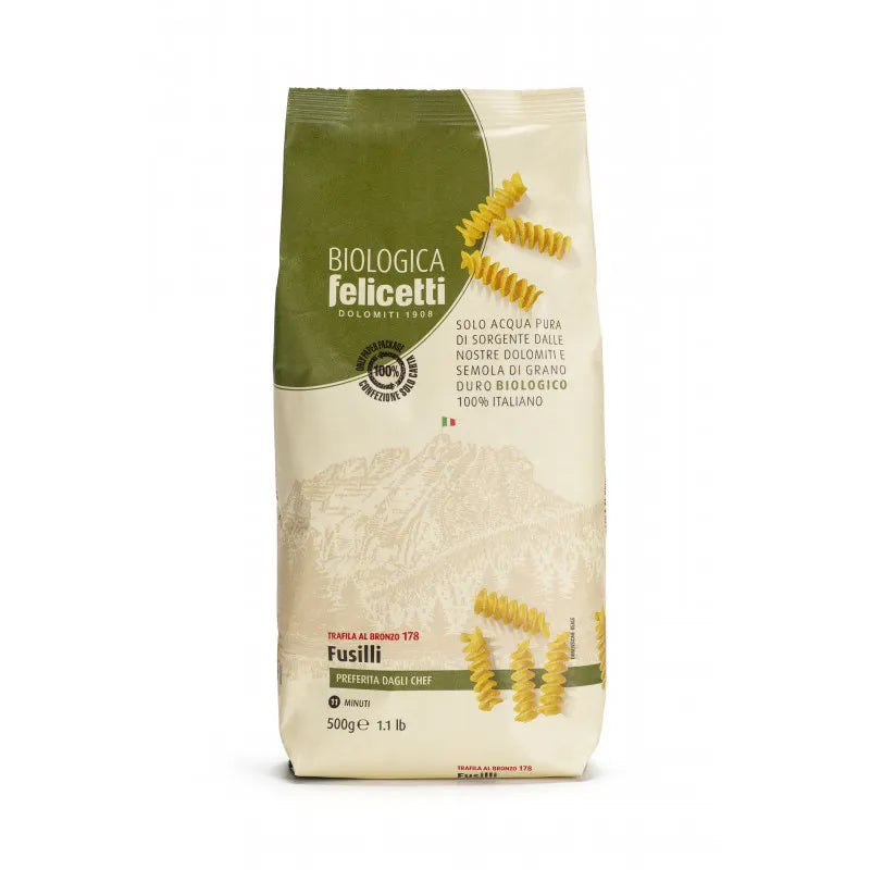 FELICETTI - БИО ПАСТА ФУСИЛИ ОТ СЕМОЛИНА - 500 г