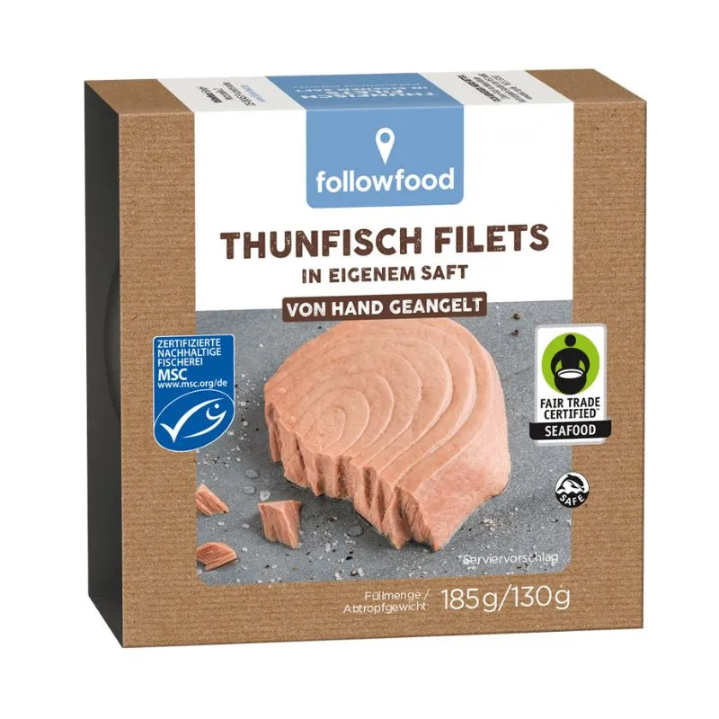 FOLLOW FOOD - ФИЛЕ ОТ РИБА ТОН В СОБСТВЕН СОС MSC FAIR TRADE - 185 г