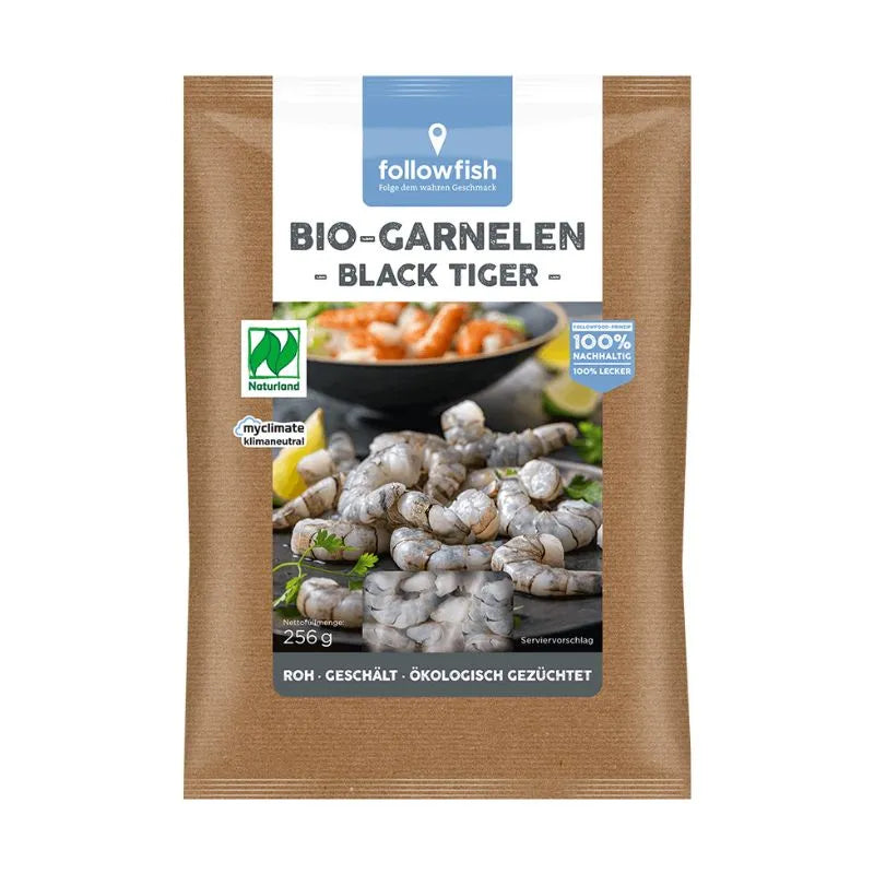 FOLLOW FOOD - БИО СКАРИДИ ЧЕРНИ ТИГРОВИ ОБЕЛЕНИ ЗАМРАЗЕНИ NATURLAND - 256 г