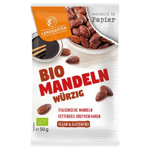 LANDGARTEN - БИО ВЕГАН БЕЗГЛУТЕНОВИ БАДЕМИ ПИКАНТНИ - 50 г
