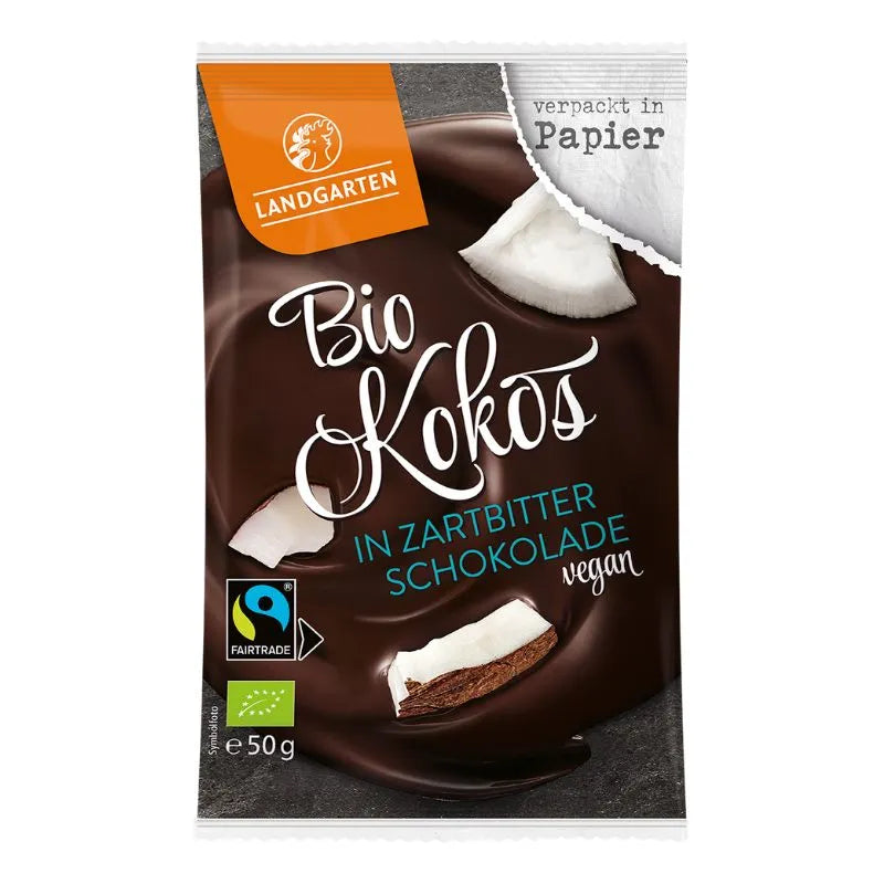 LANDGARTEN - БИО ВЕГАН БЕЗГЛУТЕНОВ КОКОС В ТЪМЕН ШОКОЛАД - 50 г