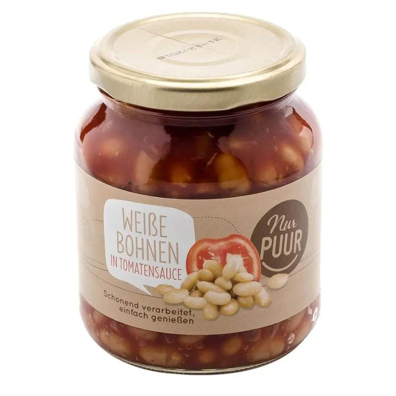 NUR PUUR - БИО БЯЛ ФАСУЛ В ДОМАТЕН СОС - 350 г