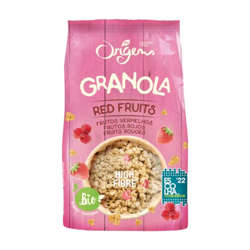 ORIGENS BIO - БИО ЗАКУСКА С ГРАНОЛА И ЧЕРВЕНИ БОРОВИНКИ - 300 г