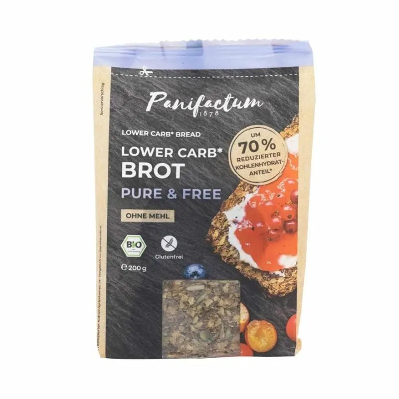 PANIFACTUM - БИО ВЕГАН НИСКОВЪГЛЕХИДРАТЕН ХЛЯБ PURE AND FREE БЕЗ ГЛУТЕН - 200