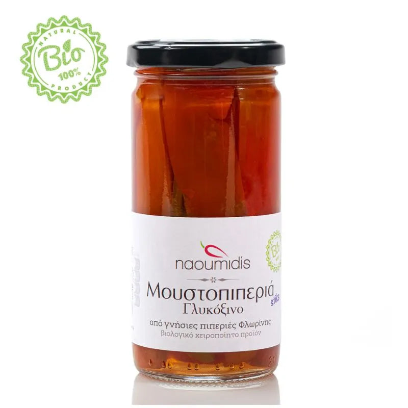 PIPERIES FLORINIS - БИО ПЕЧЕНИ ЧУШКИ СЛАДКО КИСЕЛИ "МУСТОПИПЕРИЯ" - 260 г