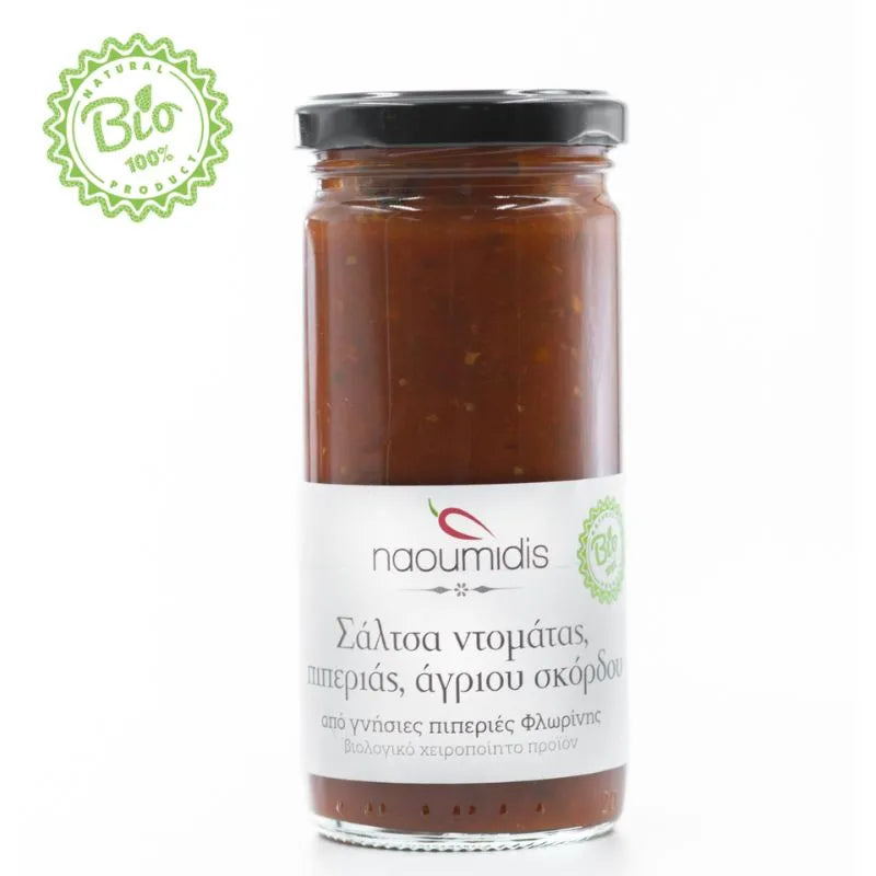PIPERIES FLORINIS - БИО ГРЪЦКИ СОС ОТ ЧУШКИ С ДОМАТИ И ДИВ ЧЕСЪН - 260 г