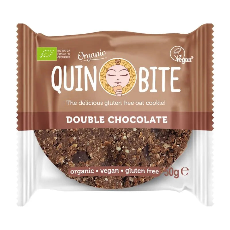 QUIN BITE - БИО КУРАБИЙКА ДВОЕН ШОКОЛАД БЕЗ ГЛУТЕН - 50 г