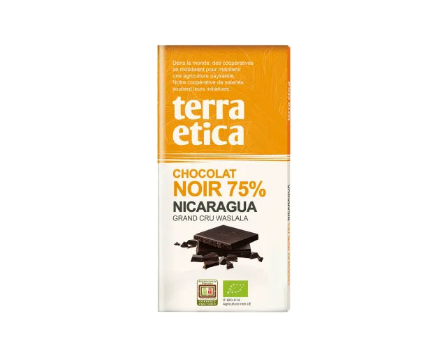 TERRA ETICA - БИО ШОКОЛАД ЧЕРЕН 75% НИКАРАГУА - 100 г