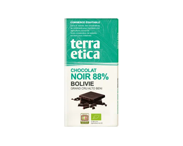 TERRA ETICA - БИО ШОКОЛАД ЧЕРЕН 88% БОЛИВИЯ - ХАИТИ - 100 г