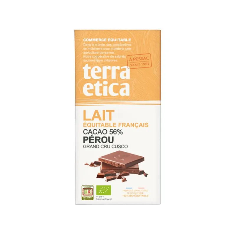 TERRA ETICA - БИО ШОКОЛАД МЛЕЧЕН 56% ПЕРУ - 100 г