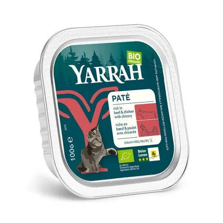 YARRAH - БИО КОТЕШКА ХРАНА ПАСТЕТ ОТ ТЕЛЕШКО БЕЗ ЗЪРНО - 100 г