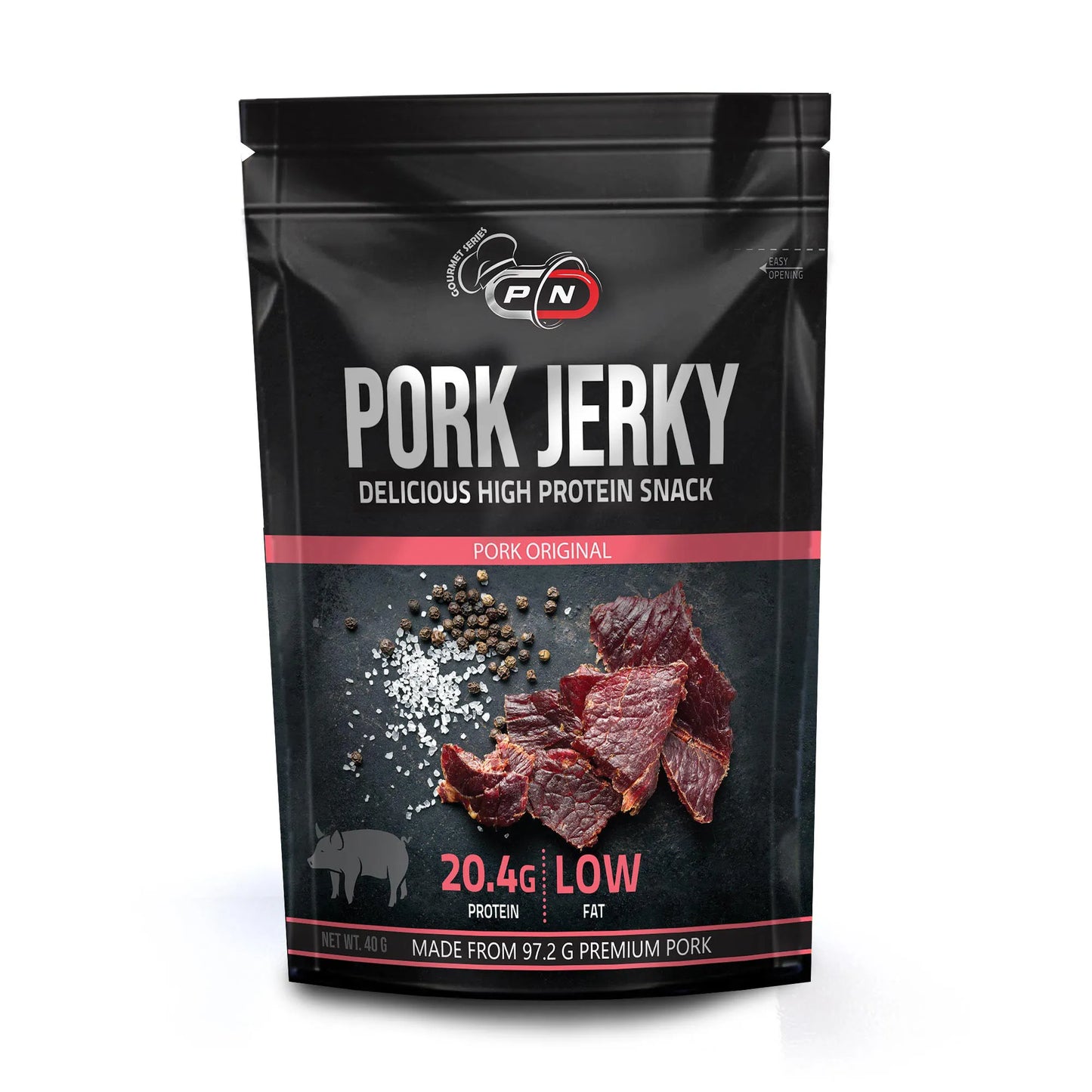 Pure Nutrition - СУШЕНО СВИНСКО МЕСО С ПОДПРАВКИ - Pork Jerky - 40 Г