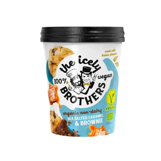 HAPPY MRS JERSEY - БИО СЛАДОЛЕД ICELY BROTHERS - SALTED CARAMEL BROWNIE - 460 ml