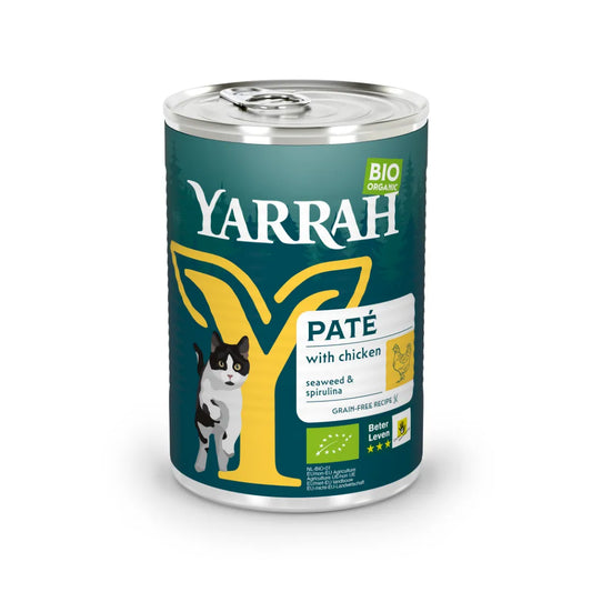 YARRAH - БИО КОТЕШКА ХРАНА ПАСТЕТ ОТ ПИЛЕ БЕЗ ЗЪРНО - 400 г