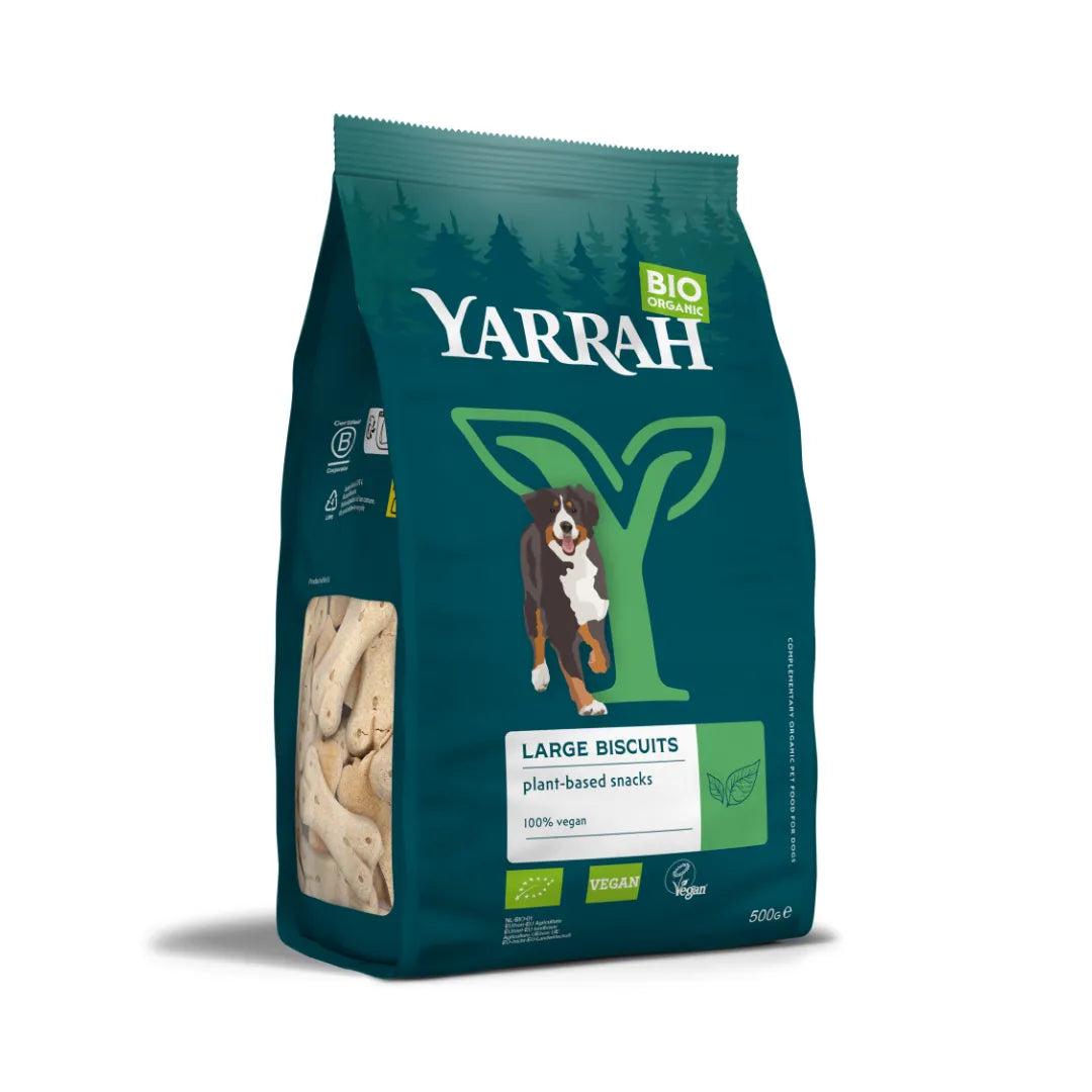 YARRAH - БИО КУЧЕШКИ БИСКВИТИ  ЗА ЕДРИ ПОРОДИ ВЕГЕТАРИАНСКИ - 500 г