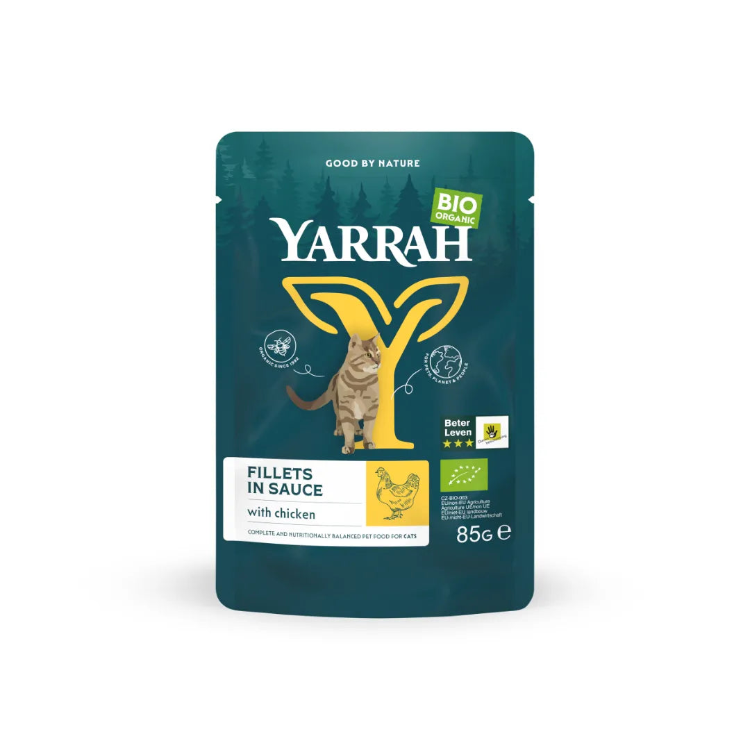 YARRAH - БИО КОТЕШКА ХРАНА POUCH ПИЛЕШКО В СОС - 85 г