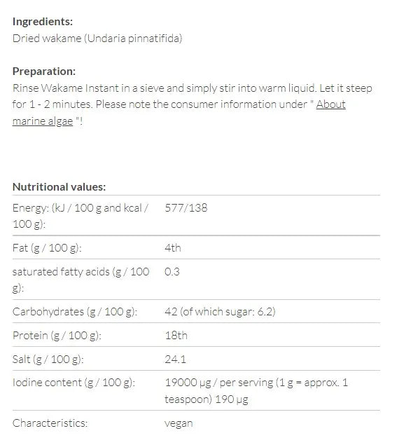ARCHE NATURKUECHE - ВЕГАН УАКАМЕ ИНСТАНТНО - 50 г