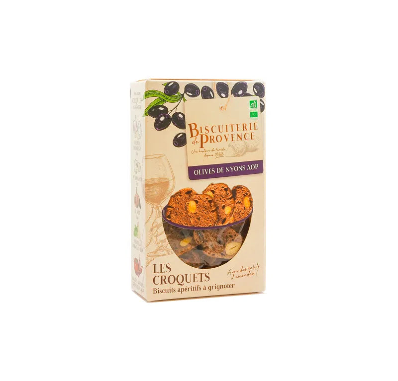 BISCUITERIE DE PROVENCE - БИО КРОКЕТИ С ЧЕРНИ МАСЛИНИ И БАДЕМ - 90 г