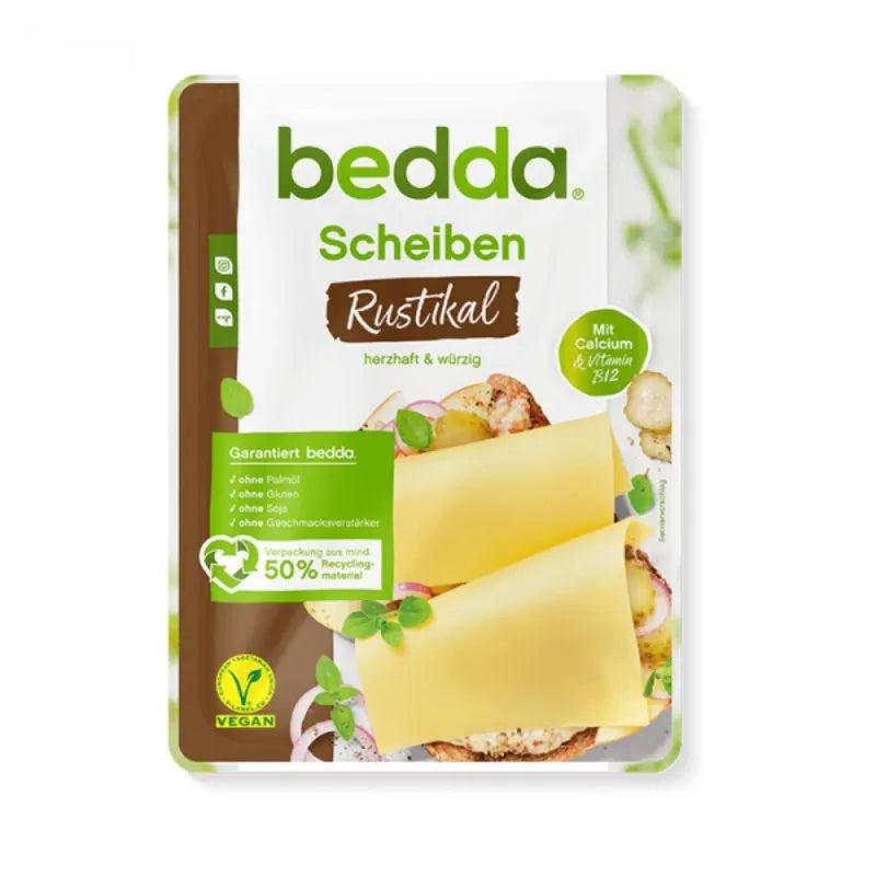 Bedda - ВЕГАН ЗАМЕСТИТЕЛ НА СИРЕНЕ СЛАЙС - ПУШЕНО (RUSTIC) - 150 г