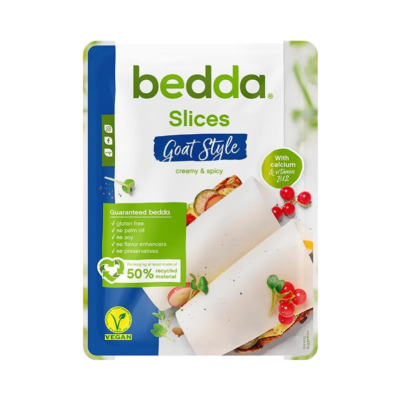 Bedda - ВЕГАН ЗАМЕСТИТЕЛ НА СИРЕНЕ СЛАЙС - КОЗЕ - 150 г