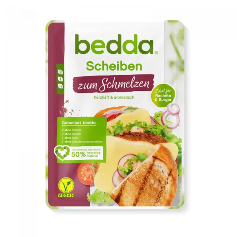 Bedda - ВЕГАН ЗАМЕСТИТЕЛ НА СИРЕНЕ СЛАЙС - ЗА ТОПЕНЕ - 180 г