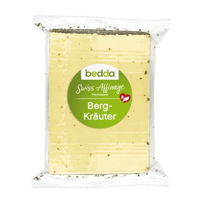 Bedda - ВЕГАН ЗАМЕСТИТЕЛ НА СИРЕНЕ - ТИП ШВЕЙЦАРСКО С ПЛАНИНСКИ БИЛКИ - 140 г