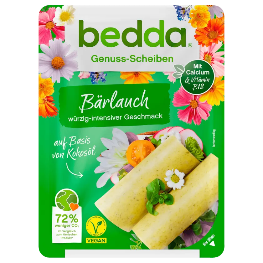 Bedda - ВЕГАН ЗАМЕСТИТЕЛ НА СИРЕНЕ СЛАЙС С ДИВ ЧЕСЪН - 150 г