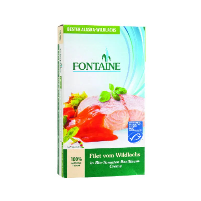 FONTAINE - ФИЛЕ ОТ ДИВА СЬОМГА В БИО ДОМАТЕН СОС С БОСИЛЕК - 200 г