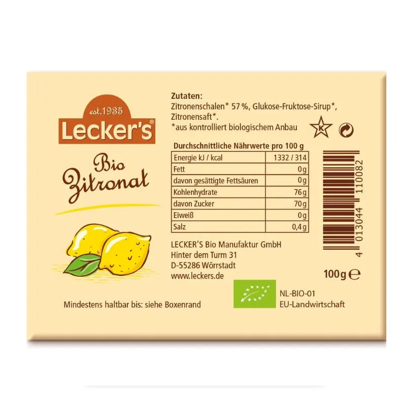 LECKER`S - БИО КОРИ ЗАХАРОСАНИ ЛИМОНОВИ - 100 г
