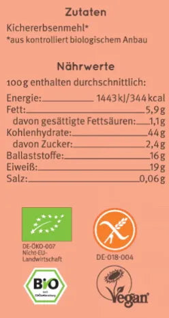BAUCKHOF - БИО БРАШНО ОТ НАХУТ БЕЗ ГЛУТЕН - 500 г
