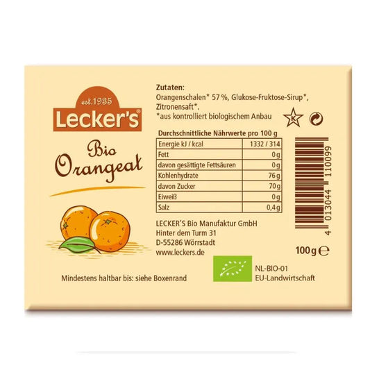 LECKER`S - БИО КОРИ ЗАХАРОСАНИ ПОРТОКАЛОВИ - 100 г