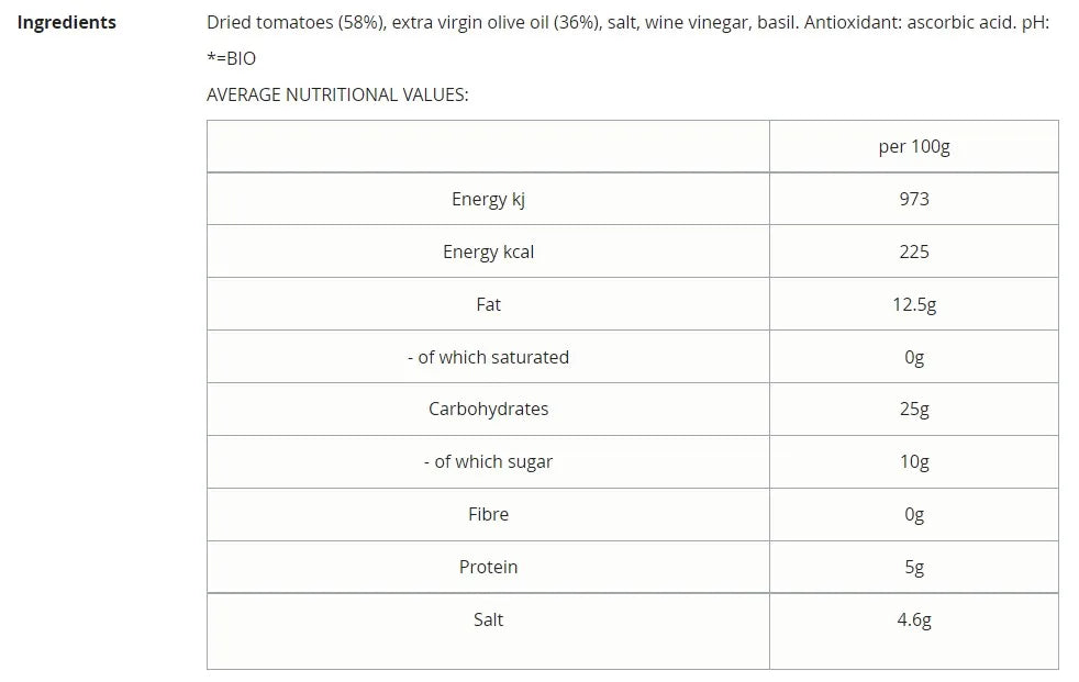 BIO ORTO - БИО СУШЕНИ ДОМАТИ - 370 мл