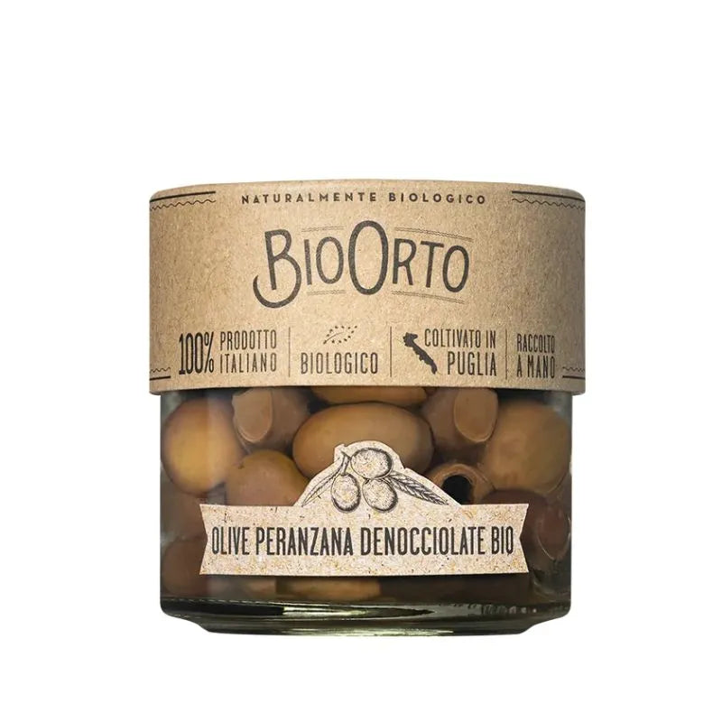 BIO ORTO - БИО МАСЛИНИ БЕЗ КОСТИЛКИ PERANZANA В МАСЛИНОВО МАСЛО ЕКСТРА ВЪРДЖИН - 100 г