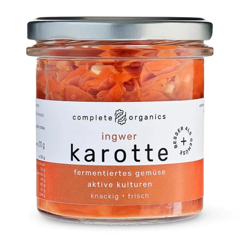 COMPLETE ORGANICS - БИО МОРКОВИ С ДЖИНДЖИФИЛ ФЕРМЕНТИРАЛИ КИМЧИ СТИЛ - 220 г