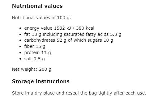 DIET FOOD - БИО ОВЕСЕНИ ЯДКИ С АНАНАС И ПРЕБИОТИК - 200 г