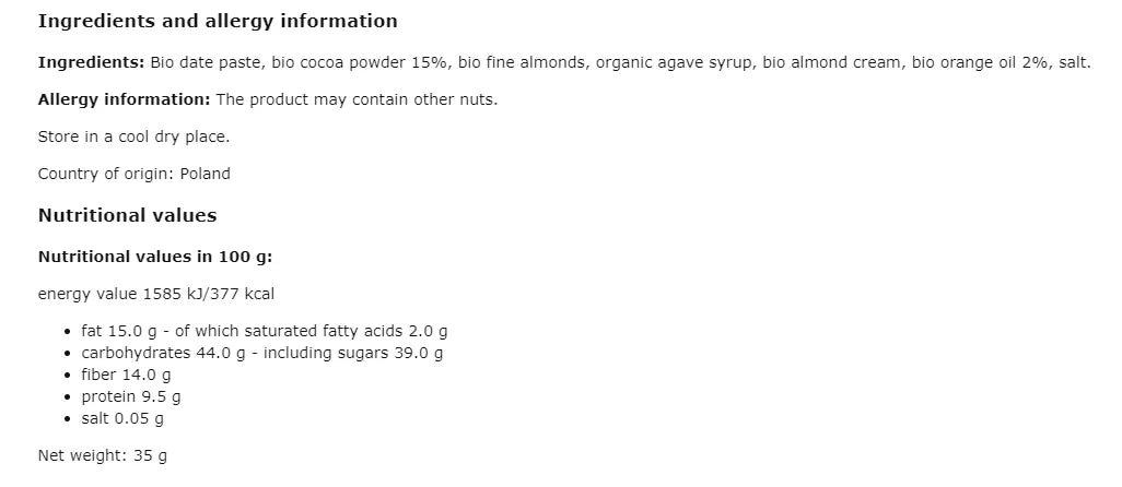 DIET FOOD - БИО ВЕГАН БАР SATISFY ШОКОЛАД И ПОРТОКАЛ - 35 г