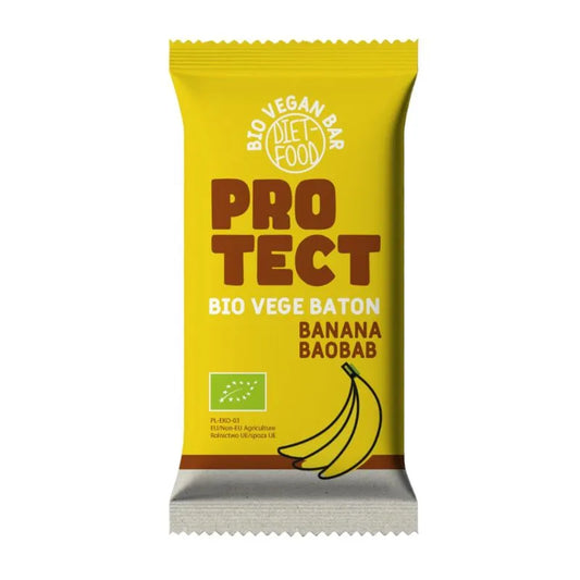 DIET FOOD - БИО ВЕГАН БАР PROTECT С БАНАН И БАОБАБ - 35 г