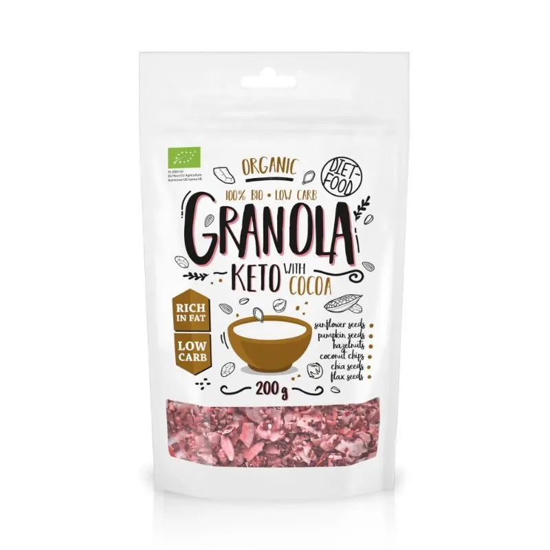 DIET FOOD - БИО КЕТО ГРАНОЛА С КАКАО - 200 г