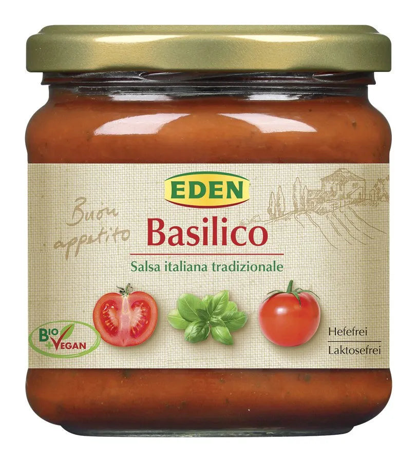 EDEN - БИО ВЕГАН СОС ДОМАТИ С БОСИЛЕК - 375 г